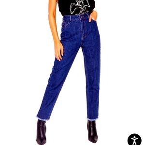 Nasty Gal Frayed Hem High-Waisted Jeans